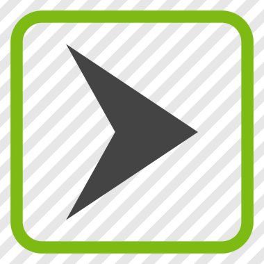 Ok ucu doğru vektör simgesi bir çerçeve içinde