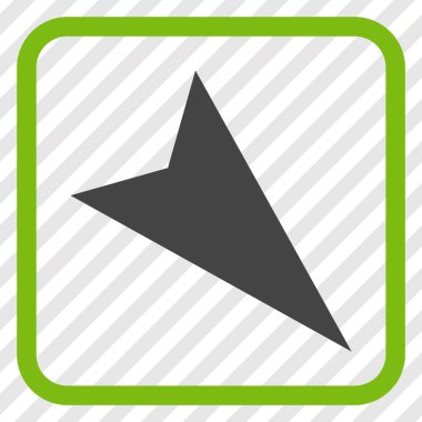 Ok ucu sağ aşağı vektör simgesi bir çerçeve içinde