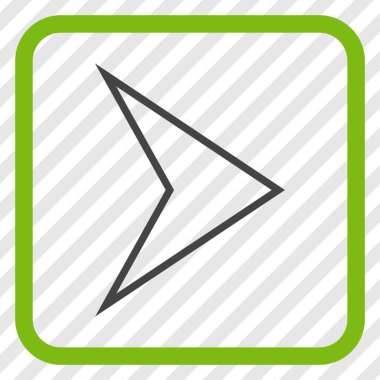 Ok ucu doğru vektör simgesi bir çerçeve içinde