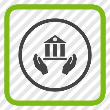 Banka hizmet vektör simgesi bir çerçeve içinde