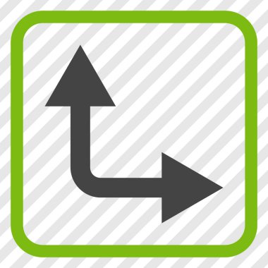 Vektör simgesi bir çerçeve içinde yukarı doğru çatallanma ok