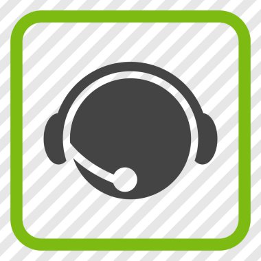 Çağrı Merkezi operatörü vektör simgesi bir çerçeve içinde