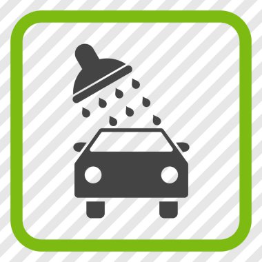 Oto yıkama vektör simgesi bir çerçeve içinde