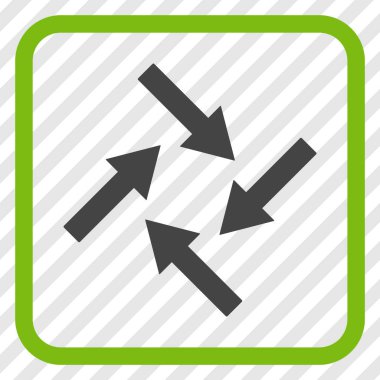 Merkezcil oklar bir çerçeve içinde simge vektör