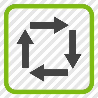 Dolaşım oklar bir çerçeve içinde simge vektör