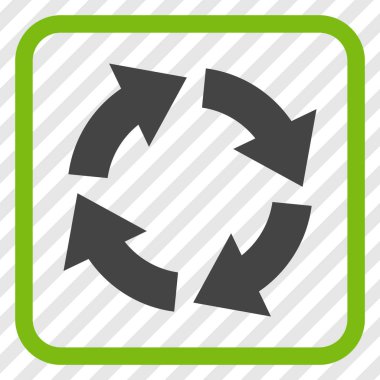 Dolaşım vektör simgesi bir çerçeve içinde