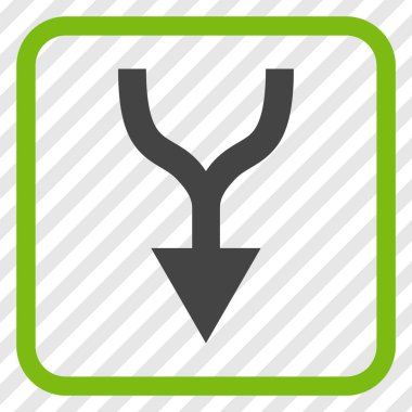 Vektör simgesi bir çerçeve içinde aşağı ok birleştirmek