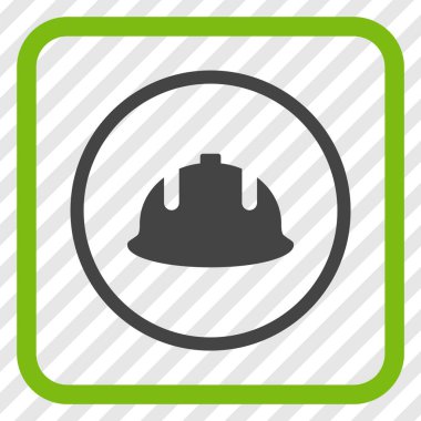 İnşaat kask vektör simgesi bir çerçeve içinde