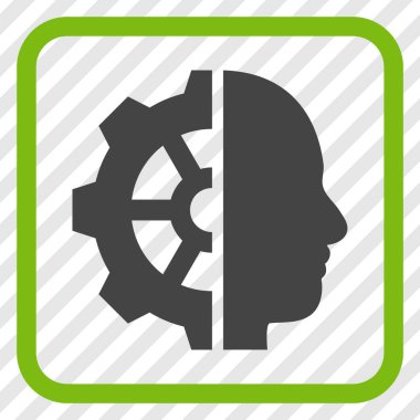 Cyborg dişli vektör simgesi bir çerçeve içinde