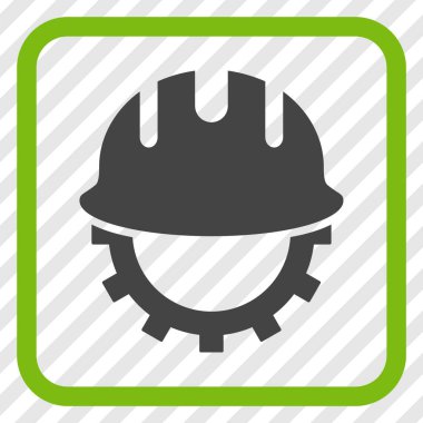 Geliştirme işçisi vektör simgesi bir çerçeve içinde