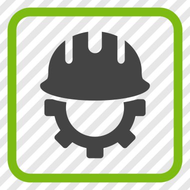 Geliştirme işçisi vektör simgesi bir çerçeve içinde