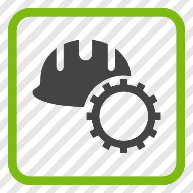 Geliştirme işçisi vektör simgesi bir çerçeve içinde