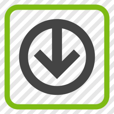 Vektör simgesi bir çerçeve içinde aşağı yön