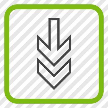 Vektör simgesi bir çerçeve içinde aşağı yön