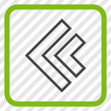 Yön sol vektör simgesi bir çerçeve içinde