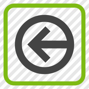 Yön sol vektör simgesi bir çerçeve içinde