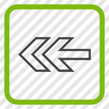 Yön sol vektör simgesi bir çerçeve içinde