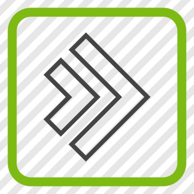 Yöne doğru vektör simgesi bir çerçeve içinde