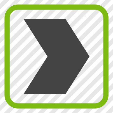 Yöne doğru vektör simgesi bir çerçeve içinde