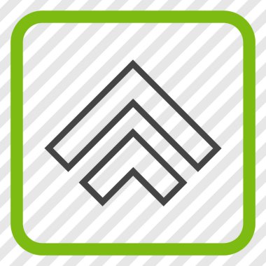 Yön yukarı vektör simgesi bir çerçeve içinde