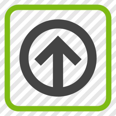 Yön yukarı vektör simgesi bir çerçeve içinde