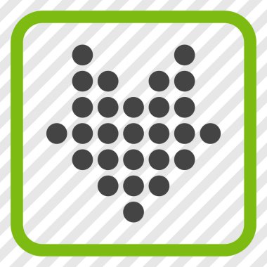 Vektör simgesi bir çerçeve içinde aşağı noktalı ok