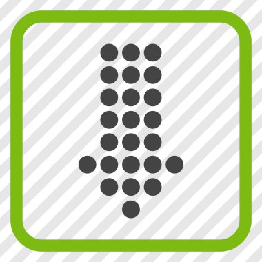 Vektör simgesi bir çerçeve içinde aşağı noktalı ok