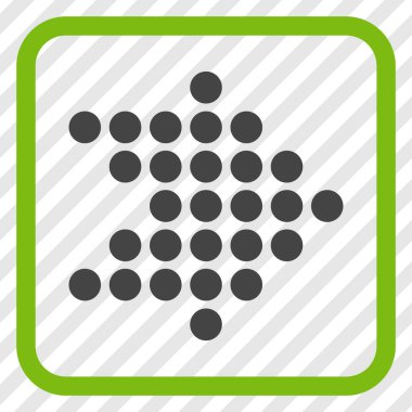 Noktalı ok doğru vektör simgesi bir çerçeve içinde