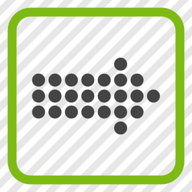 Noktalı ok doğru vektör simgesi bir çerçeve içinde