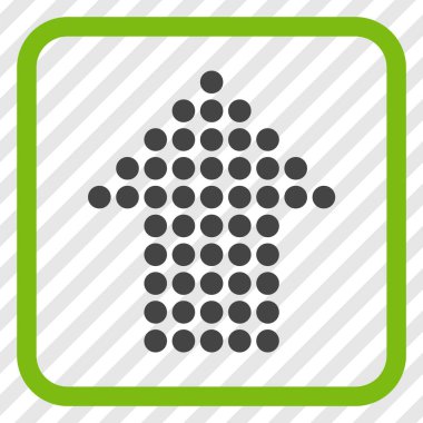 Vektör simgesi bir çerçeve içinde yukarı noktalı ok