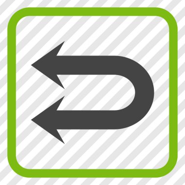 Çift sol ok vektör simgesi bir çerçeve içinde