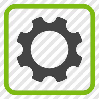 Dişli vektör simgesi bir çerçeve içinde