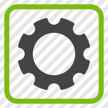 Dişli vektör simgesi bir çerçeve içinde