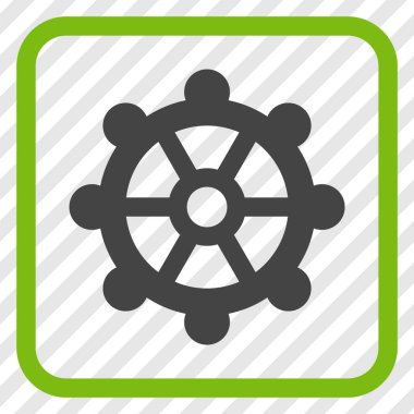 Dişli vektör simgesi bir çerçeve içinde