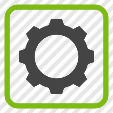 Dişli vektör simgesi bir çerçeve içinde