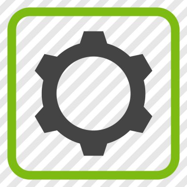 Dişli vektör simgesi bir çerçeve içinde