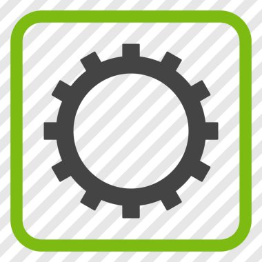 Dişli vektör simgesi bir çerçeve içinde