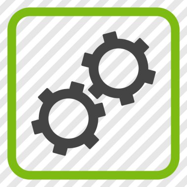 Gears'ı vektör simgesi bir çerçeve içinde