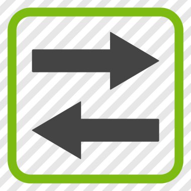 Yatay Çevir ok simge bir çerçeve içinde vektör