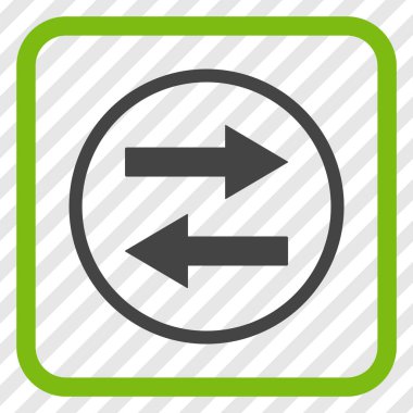 Yatay Çevir ok simge bir çerçeve içinde vektör