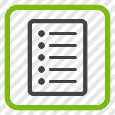 Liste sayfa vektör simgesi bir çerçeve içinde