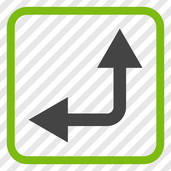 Bifurcation Arrow Left Up Vector Icon In a Frame — Stock Vector