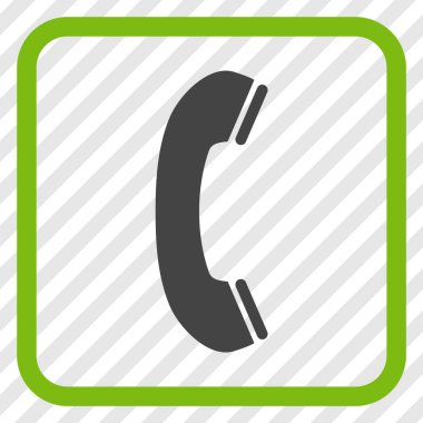 Telefon alıcı vektör simgesi bir çerçeve içinde