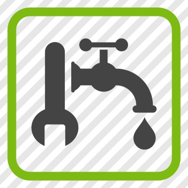 Sıhhi tesisat vektör simgesi bir çerçeve içinde