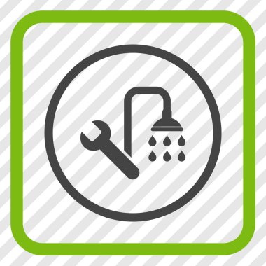 Sıhhi tesisat vektör simgesi bir çerçeve içinde