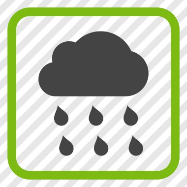 Yağmur bulutu vektör simgesi bir çerçeve içinde