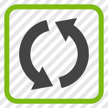 Geri dönüşüm vektör simgesi bir çerçeve içinde