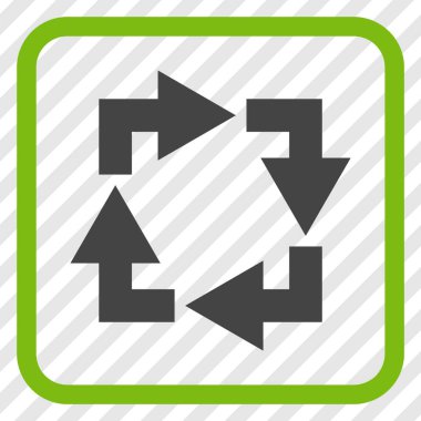 Geri dönüşüm vektör simgesi bir çerçeve içinde