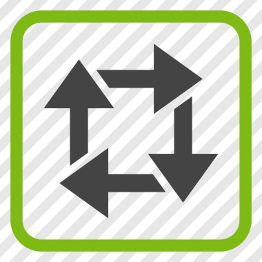 Geri dönüşüm vektör simgesi bir çerçeve içinde