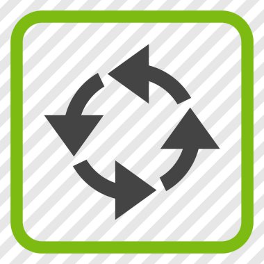 Geri dönüşüm vektör simgesi bir çerçeve içinde